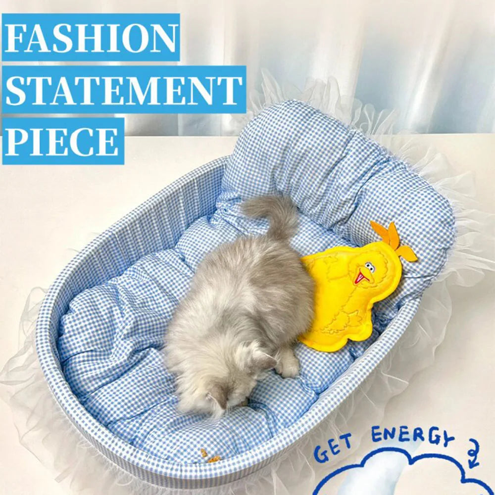 Lace-Trimmed Princess Sofa Bed for Cats & Dogs
