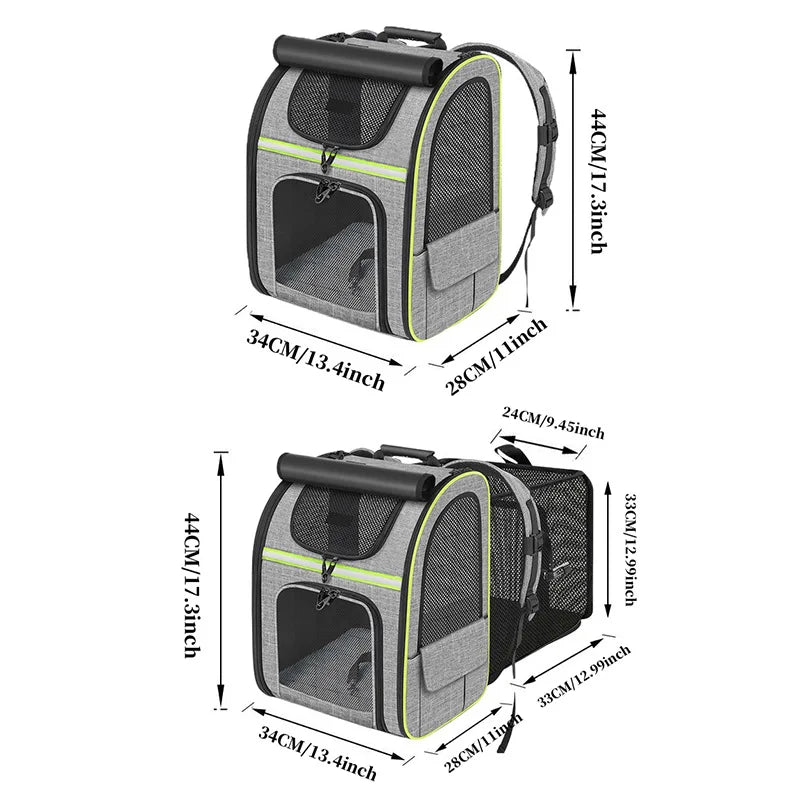 Mochila de viaje expandible para perros y gatos
