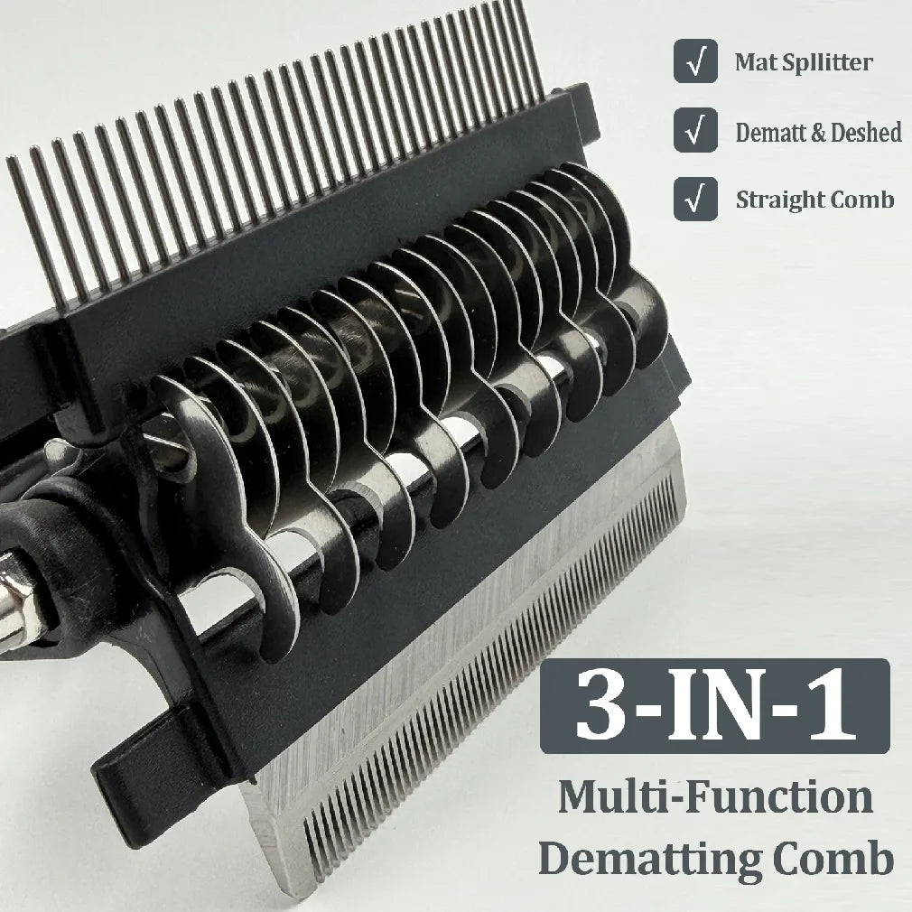 3-in-1 Deshedding Grooming Brush for Cats & Dogs