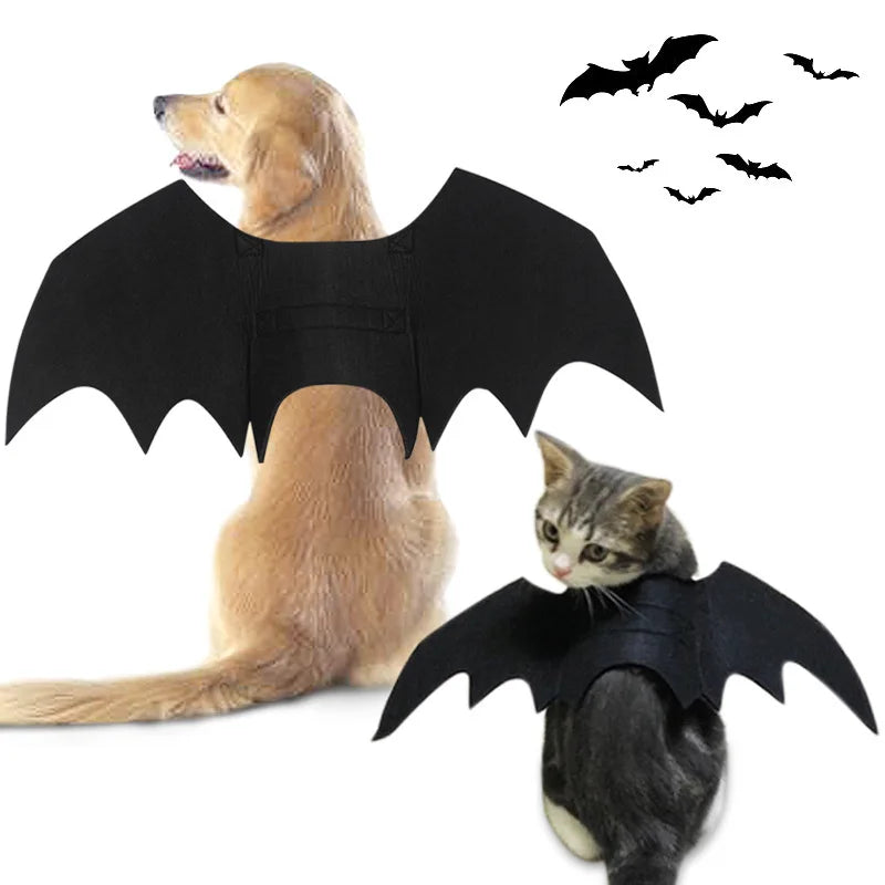 Disfraz de alas de murciélago para gatos y perros de Halloween