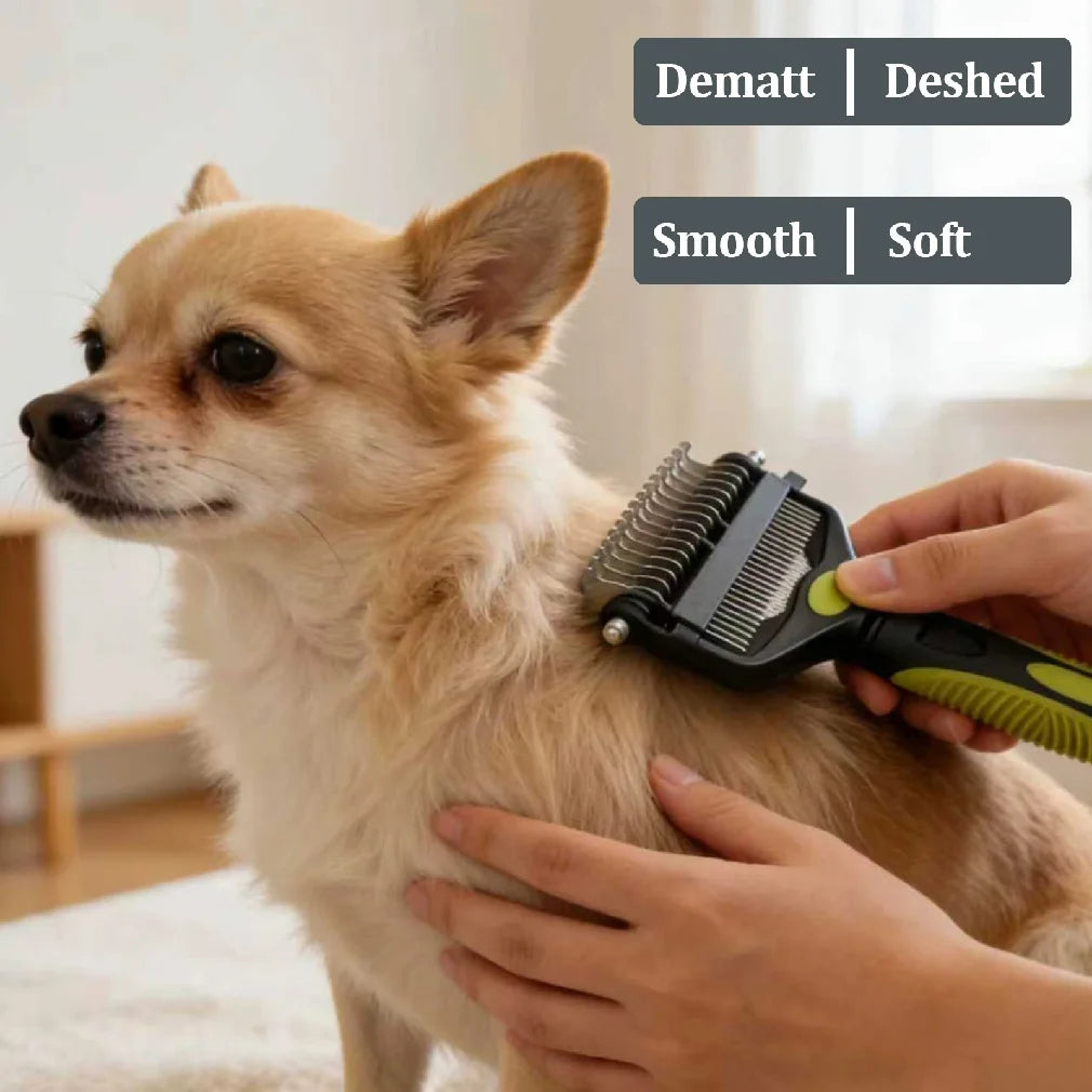 Brosse de toilettage anti-mue 3-en-1 pour chats et chiens