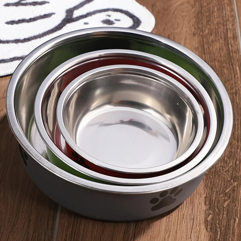 Non-Slip Stainless Steel Pet Bowl for Cats & Dogs