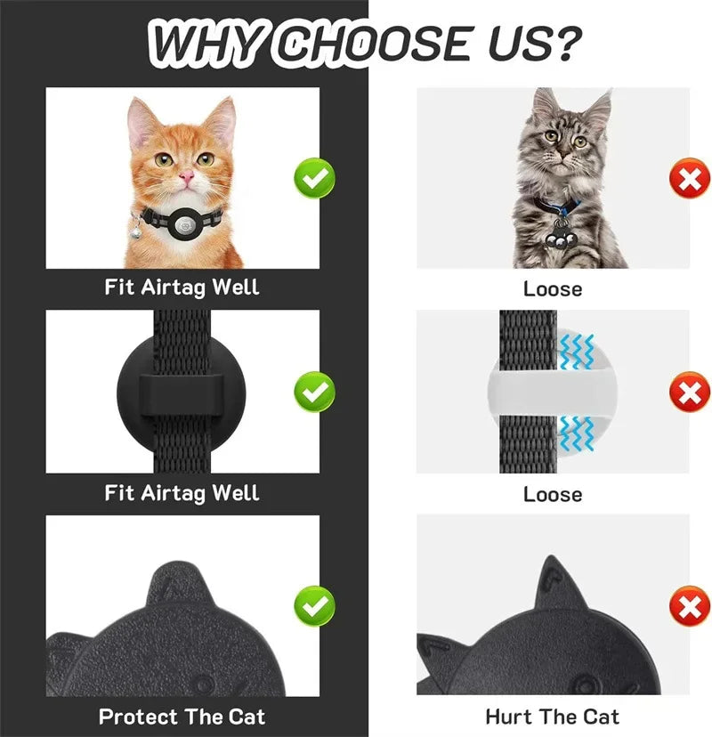 Reflective AirTag Holder Cat Collar