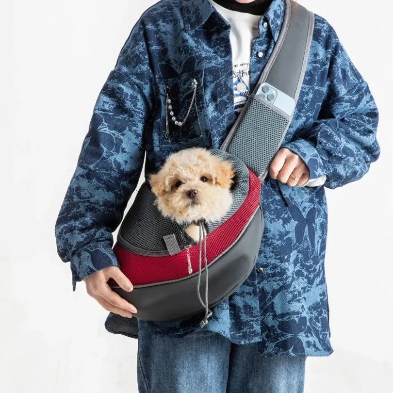 Mochila transportadora de malla para gatos y perros