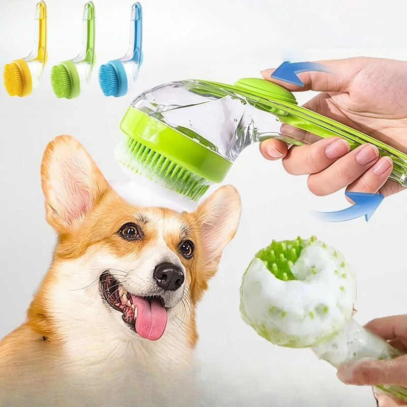Brosse de bain en silicone pour chiens et chats