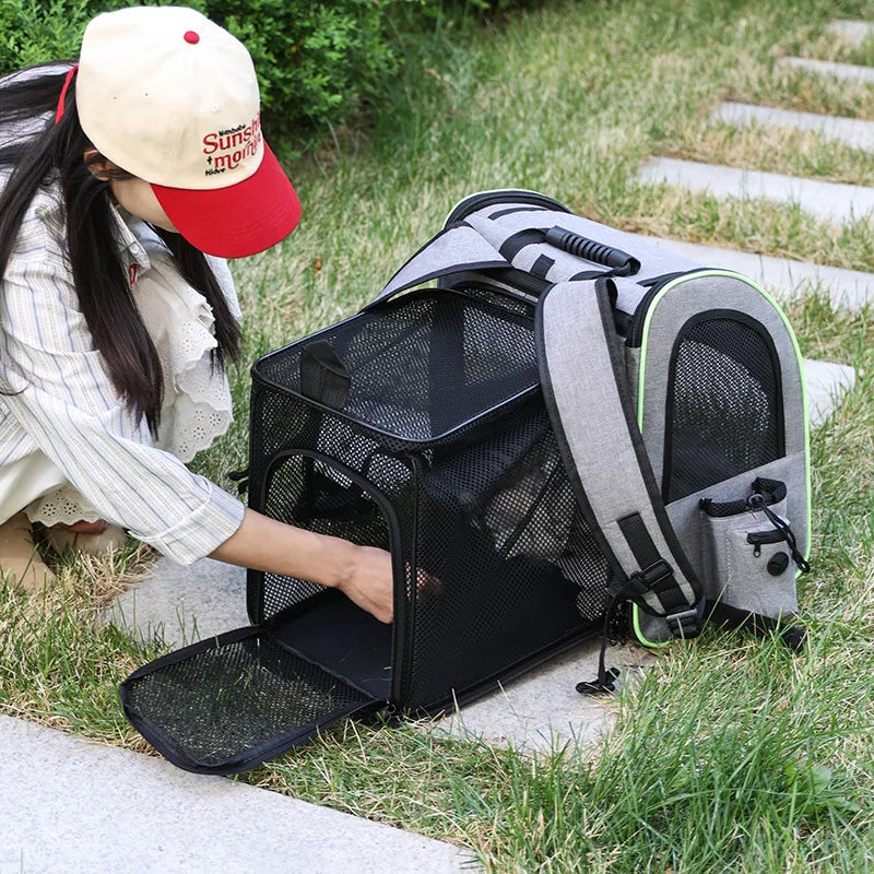 Mochila de viaje expandible para perros y gatos