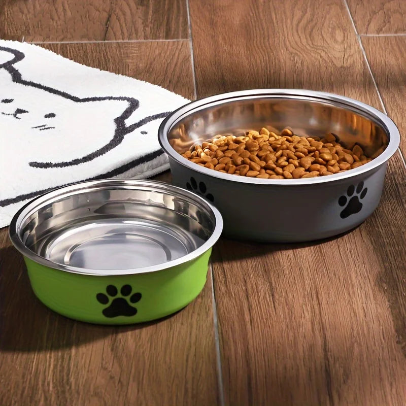 Non-Slip Stainless Steel Pet Bowl for Cats & Dogs