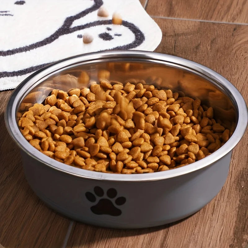 Non-Slip Stainless Steel Pet Bowl for Cats & Dogs