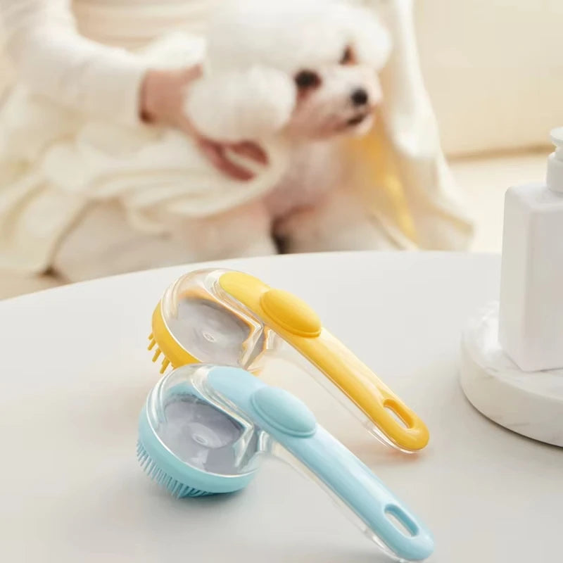 Cepillo de silicona para bañar gatos y perros