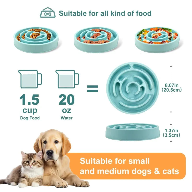 Comedero lento antideslizante para gatos y perros