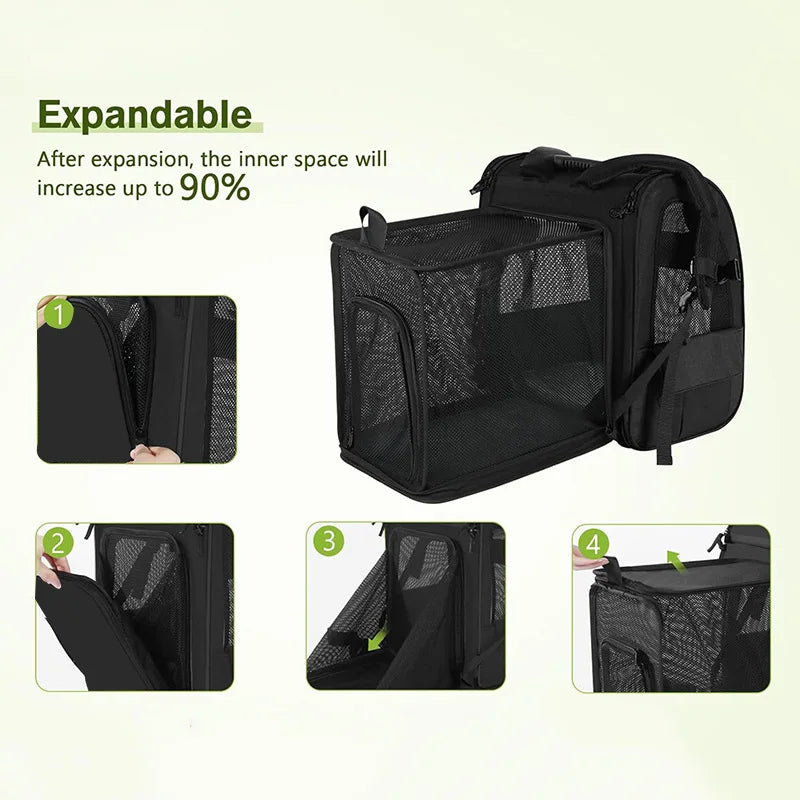 Sac à dos de transport extensible pour chiens et chats